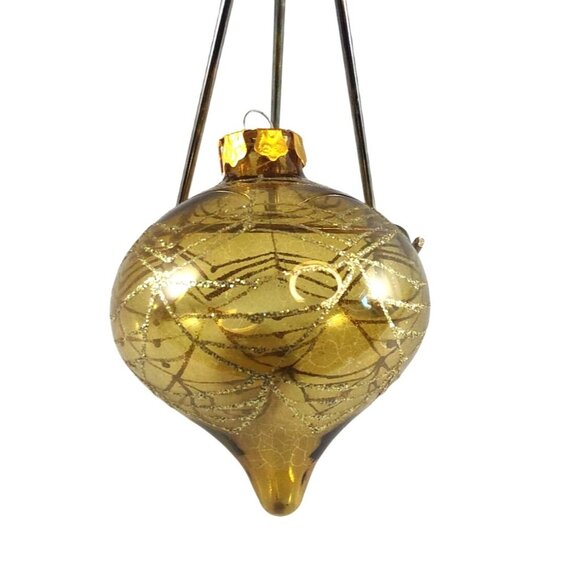 Vintage Hand-Painted Hand Blown Glass Christmas Ornaments Set Of 3 - Picture 6 of 13